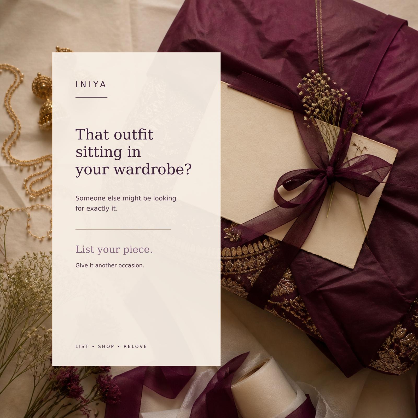 That outfit sitting in your wardrobe? Someone else might be looking for exactly it. List your piece.